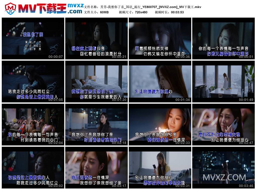芳芳-我想你了亲_国语_流行_YE800707